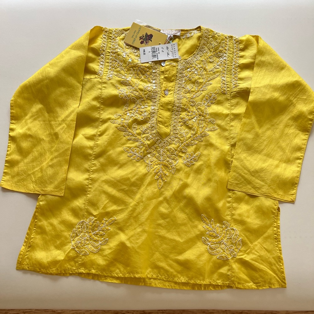 Silk Yellow Toddler’s Indian Tunic size 4T